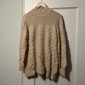 Calvin Klein Women’s Blush Turtle Neck Sweater (Long)